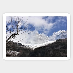 Snowy Mountain Landscape with Tree Sticker